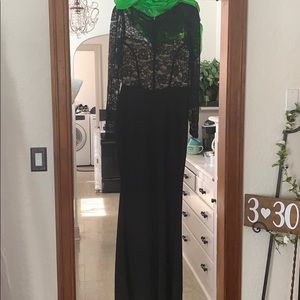 Gorgeous lace black/nude floor length dress